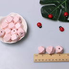 20mm Geometric Wood Beads Light Pink Polygon Wooden Loose Spacer Beads - Image 4