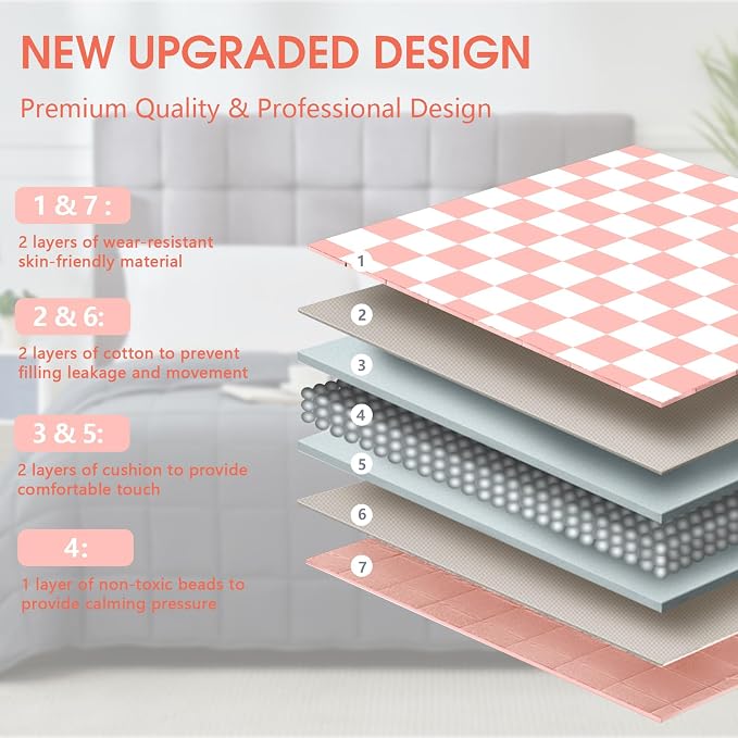 Pink Checkered Weighted Blanket - Image 6