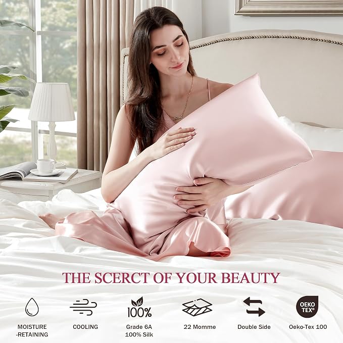 100% Silk Pillow Cases Queen Size Mulberry Silk Pillowcase - Image 6