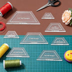 BENECREAT 16 Pcs Half Hexagon Quilting Template, Transparent Patchwork Stencil - Image 4
