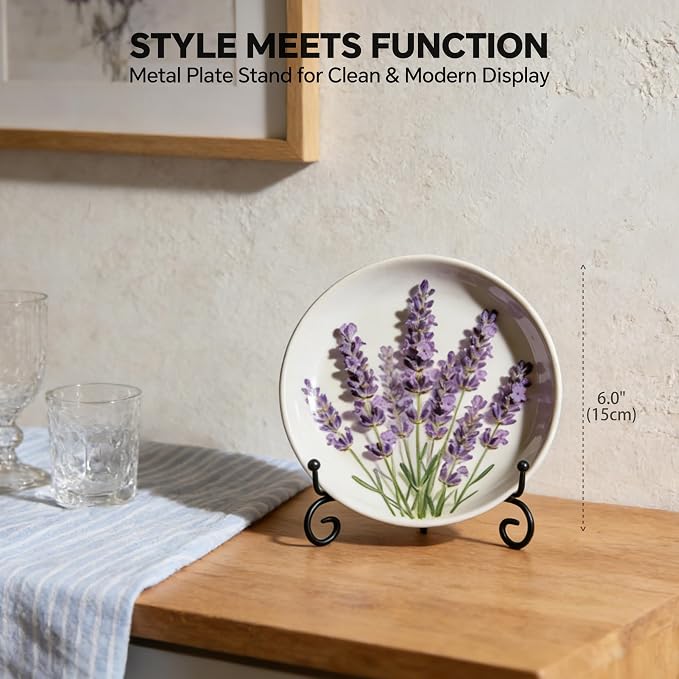 Artliving Plate Stands for Display, 6 Inch Black Iron Easel Plate Display Photo - Image 4