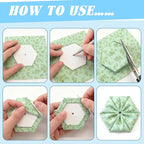 Neworkg 700 PCS Hexagon Piecing Paper Templates, 1.25" White Paper templates - Image 4