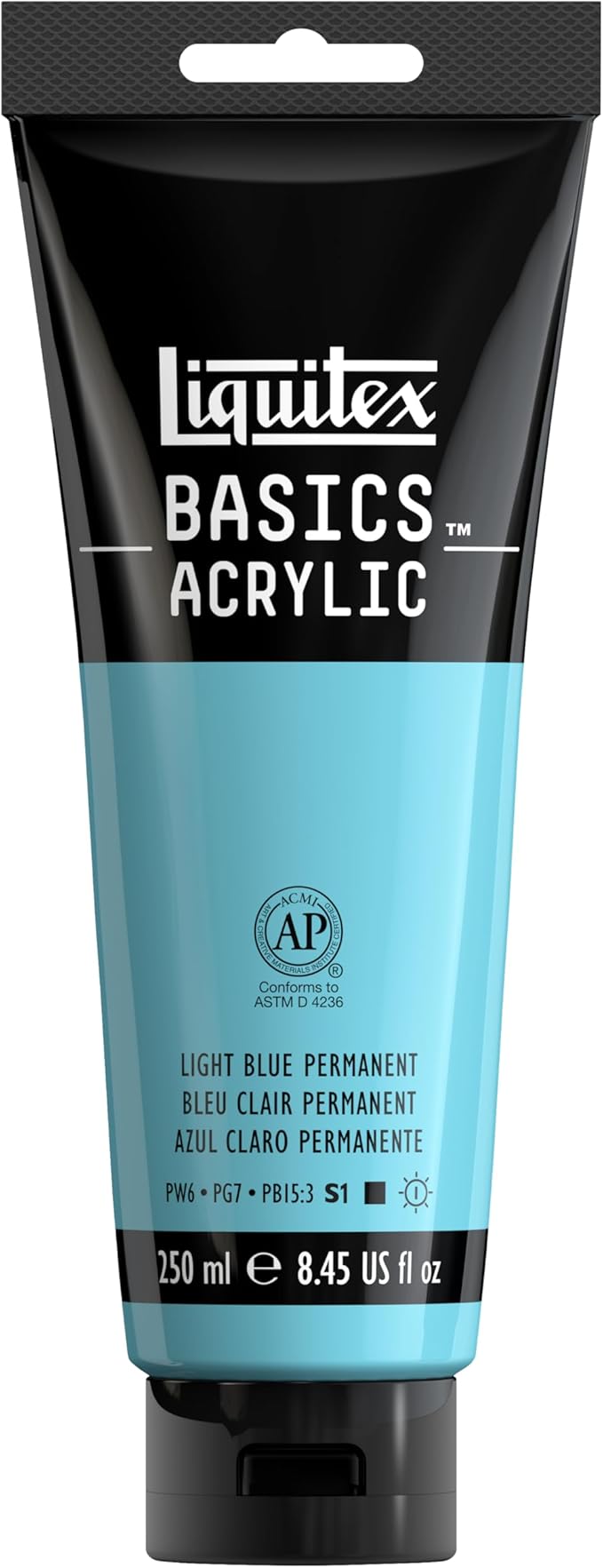 Liquitex BASICS Acrylic Paint, 250ml Tube, Light Blue Permanent by Liquitex