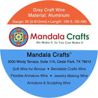 Mandala Crafts 20 Gauge Gray Anodized Aluminum Craft Wire, 100 FT | Colored - Image 3