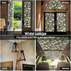 White Magnolia Floral Tree Green Leaf Vintage Stained Glass Window Films - Image 5