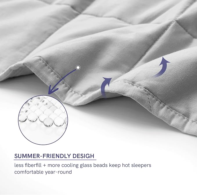 YnM Exclusive 50 lbs Weighted Blanket, Extra Heavy Cotton Bed Blanket - Image 4