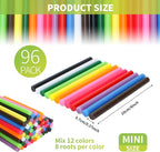 MATUFF Colored Hot Glue Sticks Mini 0.27" x 4" Most Popular 12 Colors EVA Hot - Image 2