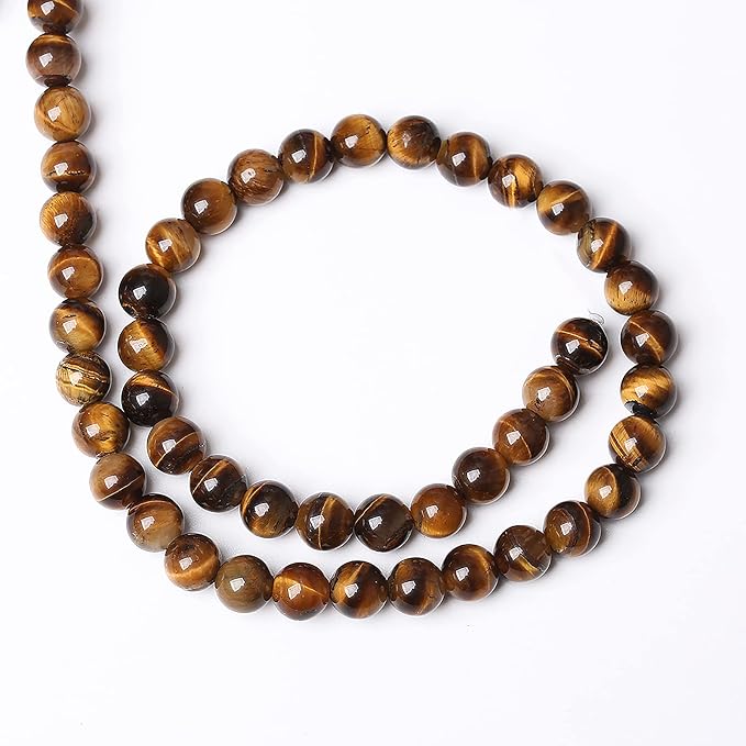 Natural Yellow Tiger Eye Stone Beads Semi Gemstone Round Loose Beads - Image 5