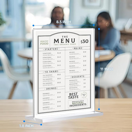 10 Pack Acrylic Sign Holder 8.5 x 11, Double-Sided Clear Sign Holder Plastic - Image 2