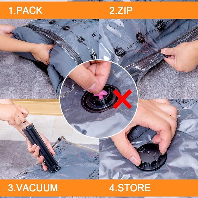 GONGSHI Vacuum Seal Bags for Clothing Travel & Home Storage, Travel Vacuum Bags - Image 8