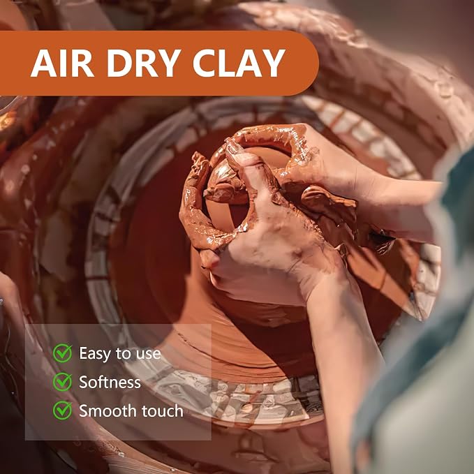 VIBRATITE 10LB Air Dry Clay, Terra Cotta Modeling Pottery Clay Bulk | Easy to - Image 2