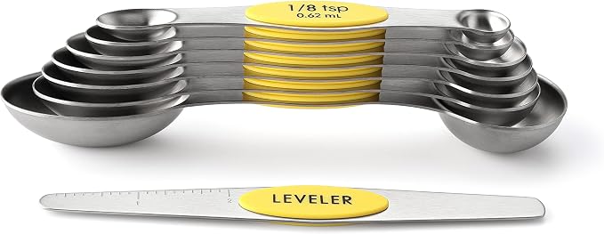 Spring Chef Yellow Stainless Steel Magnetic Measuring Spoons Set of 8 - Image 8
