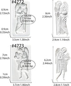 Art Molds for Polyclay Air Dry Clay Plaster, 2 Carved Archangel Symbols - Image 2