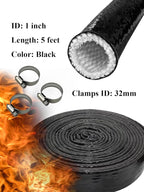 YAMAKATO 1" ID Heat Shielded Fire Thermo Armor Fire Sleeve Silicone Coated - Image 2