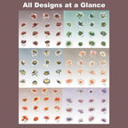 90PCS Flower PET Stickers, Waterproof Transparent Floral Designs - Image 5