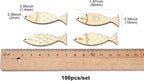 LiQunSweet 200 Pcs Mixed Styles Fish Unfinished Wood Cutout Ocean Sea Animals - Image 2