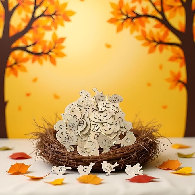 50Pcs Holiday Crafting Supplies and DIY Handmade Ornaments, Natural Unfinished - Image 5