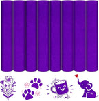 HTVSTD Hot Purple Flock HTV Heat Transfer Vinyl 8pcs 12×10in | Colorful Flock by CraftingEveryday