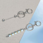 6Pcs Beadable Keychain Bars Blanks Bead Keychain Bar Metal Beaded Keychains - Image 5