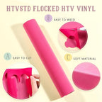 HTVSTD Colorful Flock HTV Heat Transfer Vinyl 14pcs 12×10in | Flocked Iron on - Image 3
