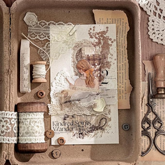 Vintage Aesthetic Stickers for Junk Journaling Supplies, Dual Materials - Image 9