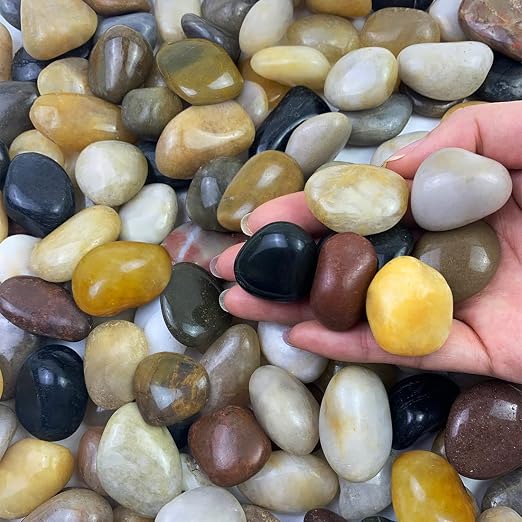 FANTIAN 20 lbs Pebbles for Indoor Plants, 0.8-1.2 Inch Polished River Rocks by FANTIAN-GardeningMakesLifeBetter