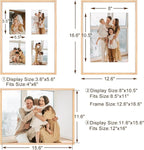 ATOBART 12x16 Picture Frame, OAK Wood Photo Frame 8.5x11 - Image 2