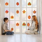 Renbuzhu 40PCS Fall Crafts Bulk: Leaves Paper Suncatchers DIY Kit - Image 6