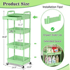 SUNALLY 4 Tier Rolling Utility Cart - Image 2