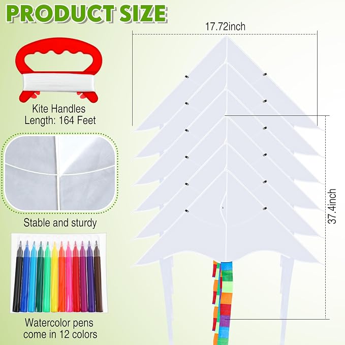 Libima 100 DIY Blank Kites for Kids Bulk Large Kite Making Kit Easy to Fly Set - Image 2