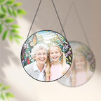 Personalized Grandma Stained Glass Suncatcher, Custom Photo Stained Glass - Image 4