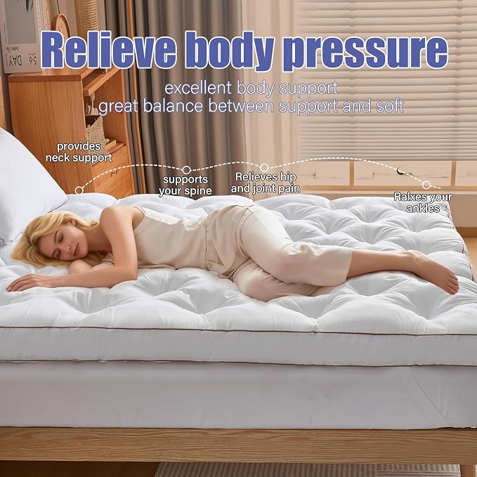 WhatsBedding 4 Inch Memory Foam Mattress Topper Twin - Image 8