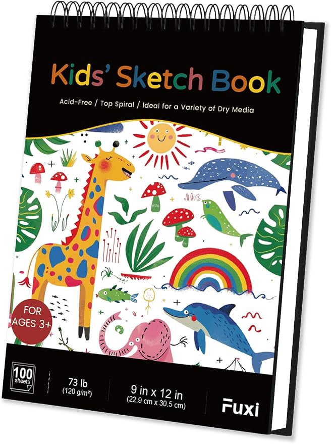 Sketch Book for Kids, 100 Sheets Thick Drawing Paper for Kids, Spiral Sketch - Image 9