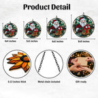 Santa Claus and Presents Acrylic Suncatcher Stained Glass Effect Window Car - Image 2