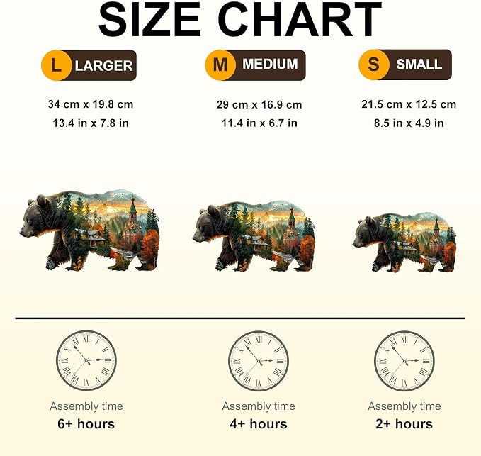 Forest Bear Puzzles Adults Gifts Wooden 150 Pieces 13.4 * 7.8in - Image 4