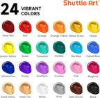 Shuttle Art Acrylic Paint, 24 Colors Acrylic Paint Bottle Set, 250ml/8.45oz Each - Image 3