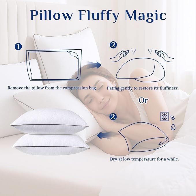 JOLLYVOGUE King Size Pillows Set of 4 - Image 8