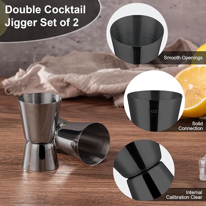 Briout Jigger for Bartending, Flat Edge Black - Image 2