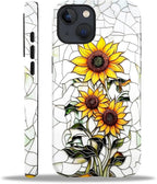 ZHEGAILIAN Case for iPhone 15, Sunflower Faux Stained Glass Effect Durable by Home