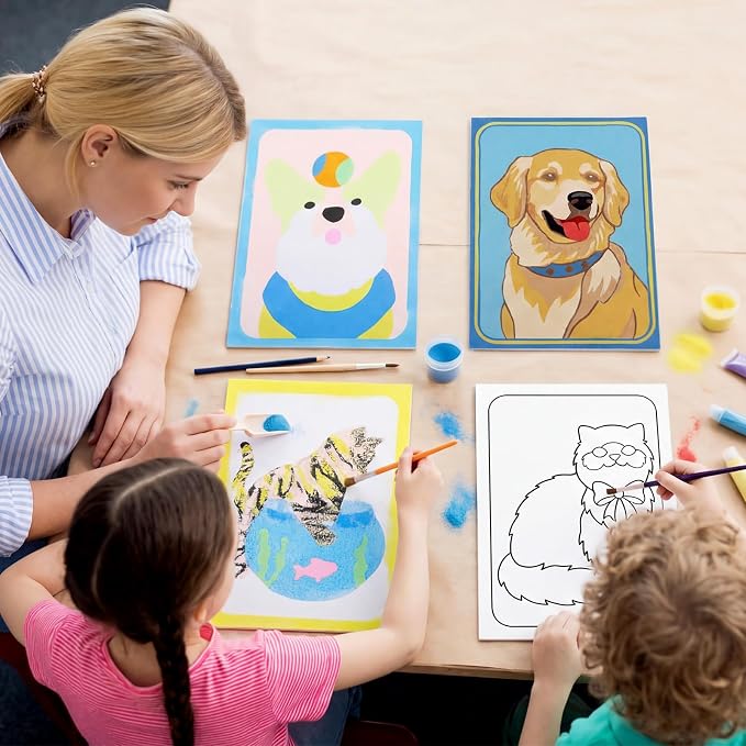Watersay 24 Pack Unfinished Adhesive Sand Art Painting Boards Peel Stick - Image 6