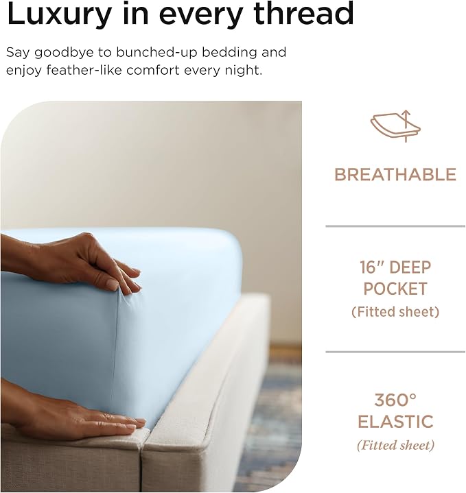 Threadmill Luxury 800 Thread Count California King 100% Cotton Sheets - Image 5