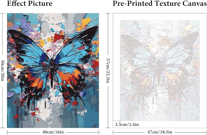 Fountor Paint by Numbers Kit for Adults Beginner, DIY Butterfly Adult Paint by - Image 3