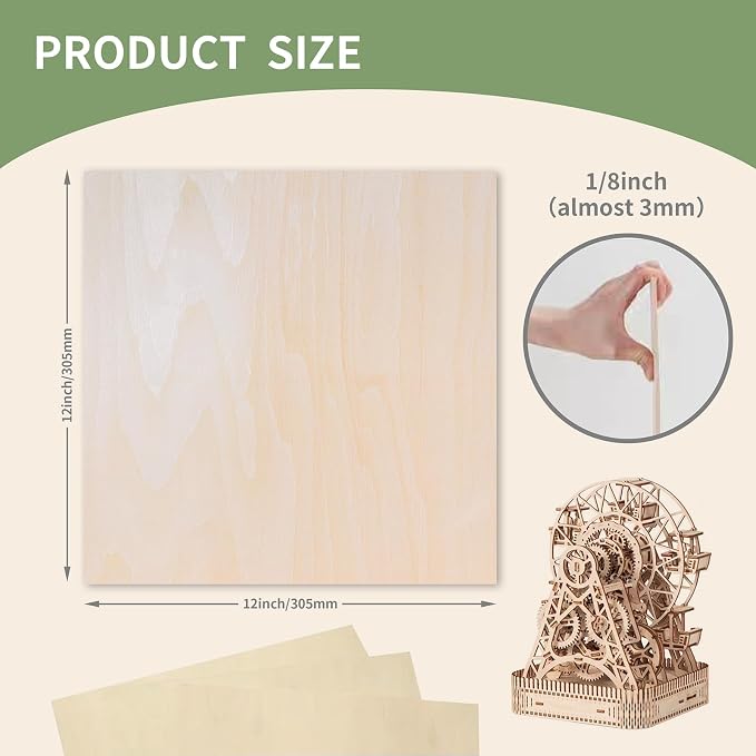 48 Pack Basswood Sheets, 3mm Basswood Plywood Sheets - Image 3