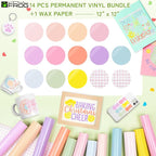VINYL FROG Pastel Permanent Vinyl -12‘’x12'' Glossy Boho Vinyl Bundle 14 Sheets - Image 2