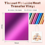 Tintnut Multicolored Holographic Heat Transfer Vinyl, Metallic foil HTV sheets - Image 2