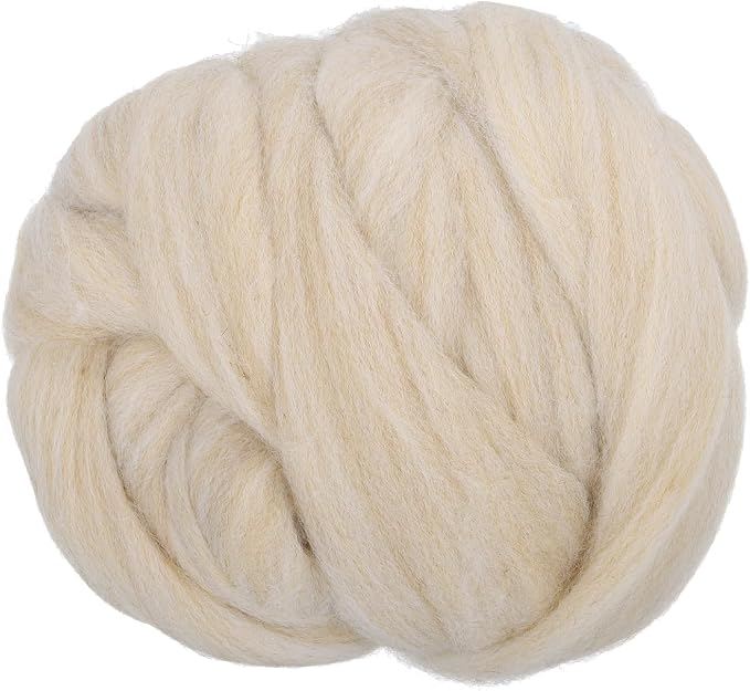 PATIKIL Wool Roving Yarn, 100G/3.53OZ Soft Felting Wool Pure Chunky Roving Yarn by PATIKIL
