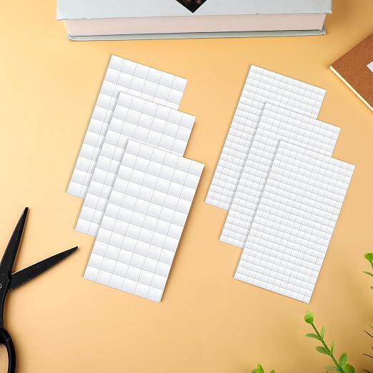 Lusofie 1320Pcs Square Foam Sided Adhesive Sticker Set 3D Pop White 2-Side Foam - Image 7