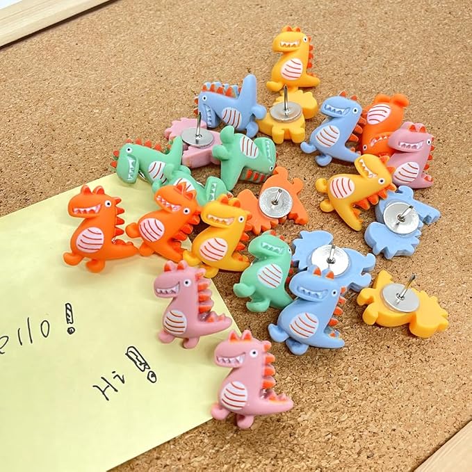 30 pcs Cute Dinosaur Decorative Push Pin Animal Thumbtack Photo Memo Note - Image 7