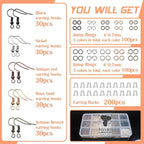 TOAOB 150pcs Hypoallergenic Earring Hooks Mixed Colors Ear Wire Hooks Earring - Image 3