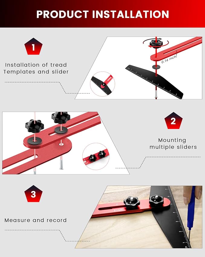 TANYO Stair Tread Template Tool, Adjustable - Image 3